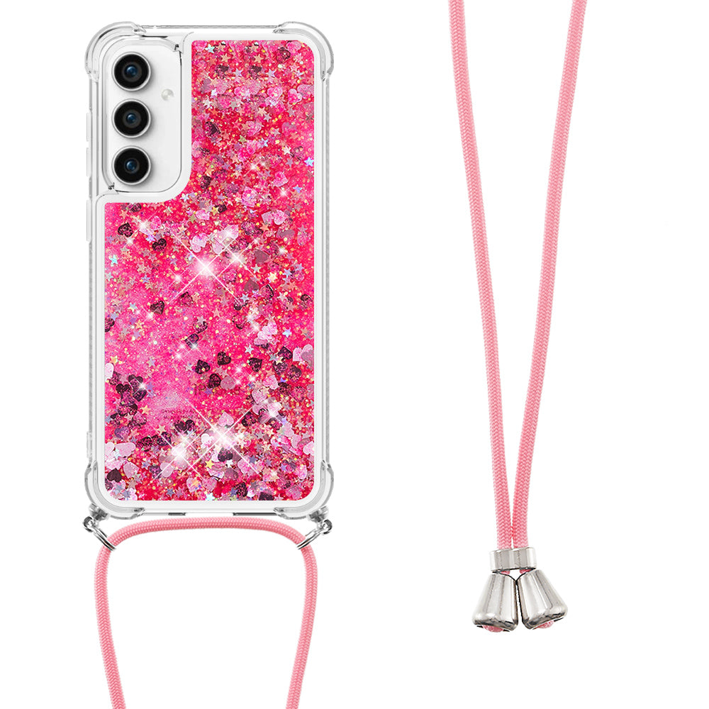 YB Quicksand Series-4 For Samsung Galaxy S23 FE TPU Phone Case Glitter Liquid Cover with Lanyard YB Quicksand Series-4 For Samsung Galaxy S23 FE TPU Phone Case Glitter Liquid Cover with Lanyard